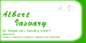 albert vasvary business card